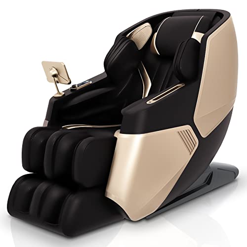 Bilitok Sl-Track Massage Chair Recliner, Full Body Zero Gravity Massage Chair With Ai Voice Control, Heating, Bluetooth Speaker, Airbags, Touch Screen, Foot Roller, Gold #TOP13