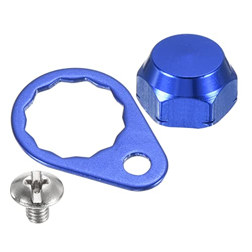 PATIKIL Fishing Reel Screw Nut Locking Plate, Left Handle Locking Caps Screw M8 Nut Replacement for DIY Fishing Accessories Blue