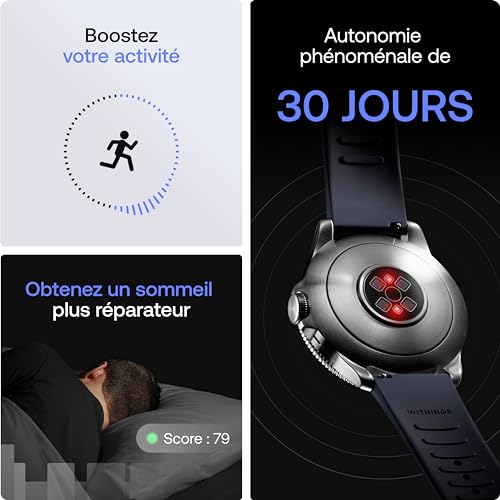 Withings ScanWatch Nova, Montre connectée santé pour Femme/Homme avec ECG, SPO2, Suivi de la température, du Sommeil, de la santé respiratoire, Suivi de Cycle menstruel, 35j de Batterie