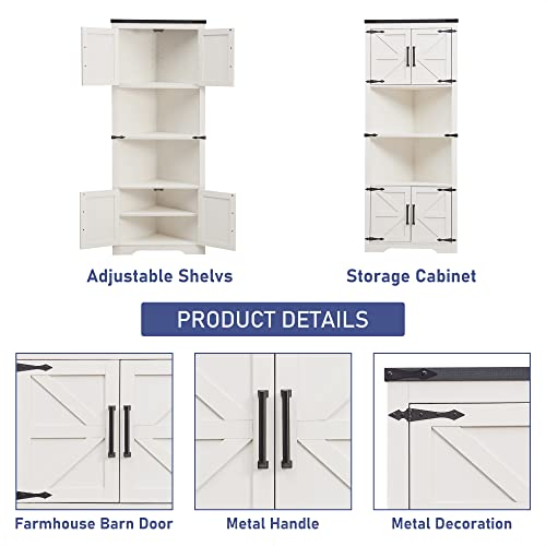 JXQTLINGMU Farmhouse Corner Tall Corner Bathroom Storage