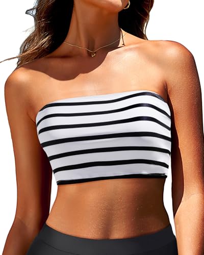 Bandeau Bikini Tops for Women - Strapless Swim Top...