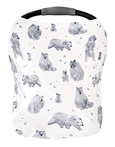 Pobi Baby Car Seat Covers and Nursing Cover - Soft and Stretchy Unisex Pattern (Buddy)