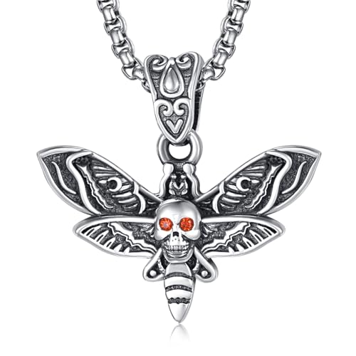 Collier gothique argent 925 papillon et hibou élégant par KINGWHYTE