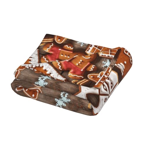 Couverture flanelle imprimé biscuits pour soirées cocooning canapé