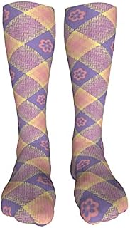 702 Unisex Socks Check Plaid Running Socks Novelty Work Socks Warmer Office Socks For Walking Gifts 50Cm
