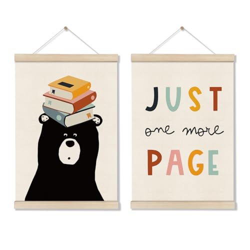 DOI-LANEE Reading Corner Decor for Classroom, 2 PCS Reading Wall Art, Nursery Posters Hanger Frame...