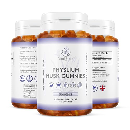 Psyllium Husk Gummies 5000MG - 2 Month Supply - Orange Flavour Psyllium Husk Gummies