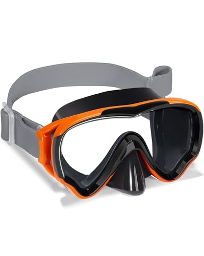 ITOWE Kids Swimming Goggles with Fabric Strap, Swim Goggles with Nose Cover for Kids 6-14 4-7 8-12 3-5 Boys Girls Youth, No Leak Anti Fog 180° Clear Vision Pool Water Elastic Strap Swim Goggles