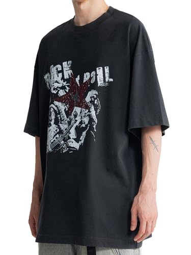 Nicemeet Refined Fabric Mens Crew Neck T Shirts Workout Short Sleeve Tee Tops Bulk (US, Alpha, X-Large, XX-Large, Regular, Regular, Red Star Rock) — view 2