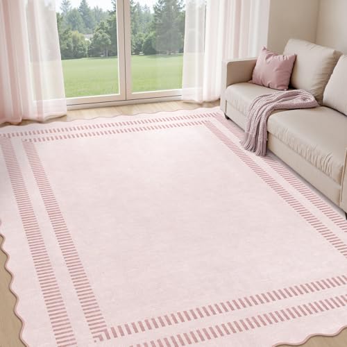 Pink 8x10 Area Rug for Kids and Nursery