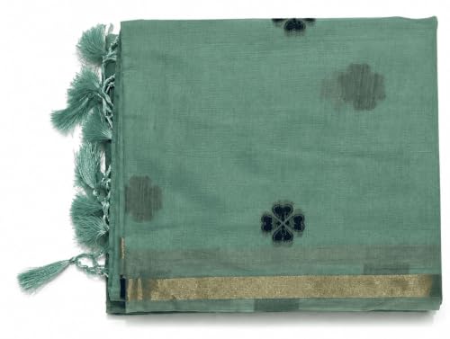 Generic green maheshwari silk saree – image 2
