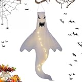 BXSKRES(なか) ハロウィン ライトアップ ゴースト,不気味な幽霊 LED ライト飛行吹流し - ハロウィン ライト付きゴースト フロント ドア ヤード アート、庭の装飾パーティー ホラー小道具