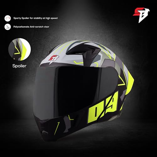 Image of Steelbird SBA-20 09 ISI Certified Flip-Up Graphic Helmet for Men and Women with Inner Chrome Sun Shield