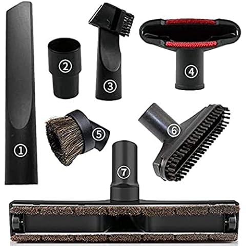 ANBOO Vacuum Attachments Replacement 1 1/4 inch & 1 3/8 inch Brush, Nozzle Crevice Tool, Hardwood Floor Brush for Shop vac Accessories 7pcs Cover