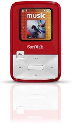 SanDisk Sansa Clip Zip 4GB MP3 Player, Red With Full-Color Display, MicroSDHC Card Slot and Stopwatch- SDMX22-004G-A57R (Discontinued by Manufacturer)