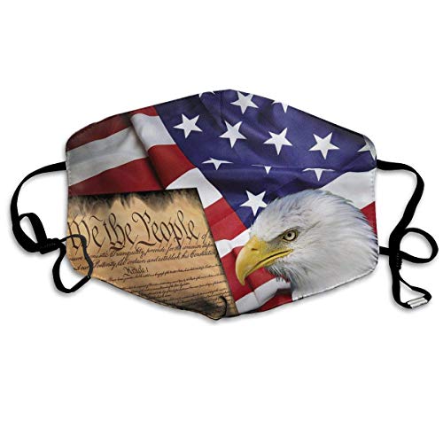 Preisvergleich Produktbild Multifunktionale Gesichtsschutzhülle,Amerikanische Flagge Patriotische Usa Weißkopfseeadler Und Buch Unisex Waschbar Wiederverwendbare Gesichtsdekorationen Für Den Persönlichen Schutz