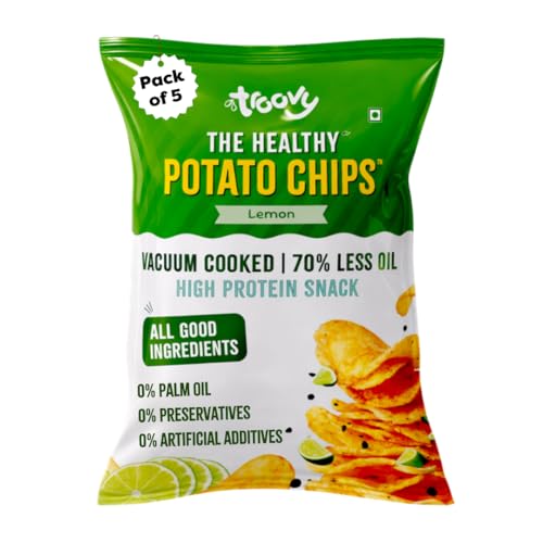 Image of Troovy Healthy Potato Chips | Vacuum Cooked Snacks | 70% Less Oil | No Palm Oil, No Added Preservatives | Made with Real Ingredients (Lemon)