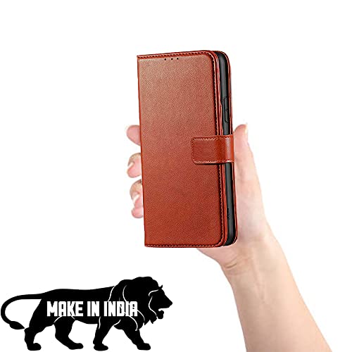 Image of METOO Flip Cover for Realme C31 flip Cover | Realme RMX3501 flip Cover | Brown