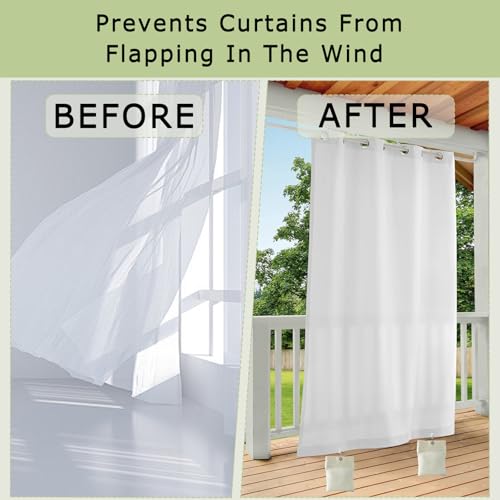 JKITNHJOT 6 Stück Vorhang Beschwerer Outdoor Tasche, Tragbare Gewichte Tasche mit Metallklemmen, Sandsack für Befestigen von Außenvorhängen, Zelten, Tischdecken