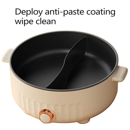 ARTSIM Hot Pot Cooker, Non-Stick Liner Hot Pot Cooker Chinese Electric Hot Pots Suitable for Small Parties (with 2 Leaky Nets),white - Image 6