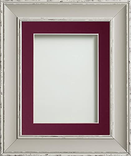 Frame Company Brooke Moonstone Grey Photo Frame, Plum Mount, 20x10 for 18x8 inch, fitted with perspex