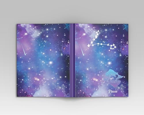 Image of AccuPrints A5 Premium Soft Bound Notebook Size 5.8 * 8.25 inches Diary for Girls and Women (144 Ruled Pages with planner, 80 GSM) (Pisces zodiac signs)