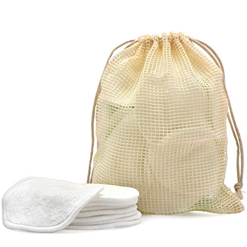 16PCS Cotton Rounds Organic Bamboo For Face,Reusable Makeup Remover Pads Cotton,Washable Facial Pads Clean Cloth(Bamboo Velour)