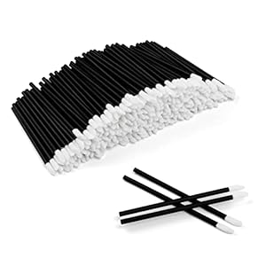 300PCS Disposable Lip Brush for Lipstick: Black Disposable Lip Wands – Disposable Makeup Brush Set – Lip Mask Applicator Brushes – Lip Gloss Concealer Brushes Application Tool