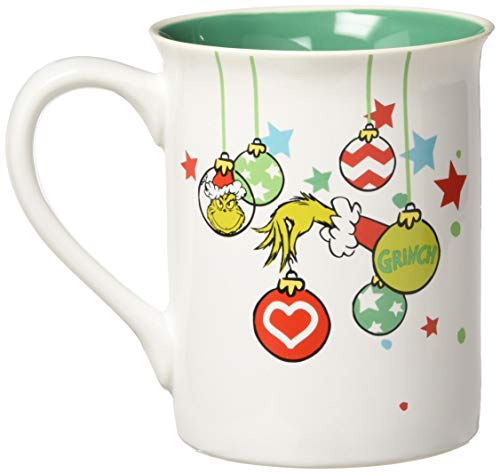 Department 56 Resting Grinch Face Stoneware Mug, 1 Count (Pack of 1), Multicolor