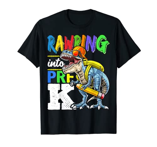 Rawring into Pre-K Dinosaur Back to School Shirt Boys Gift T-Shirt