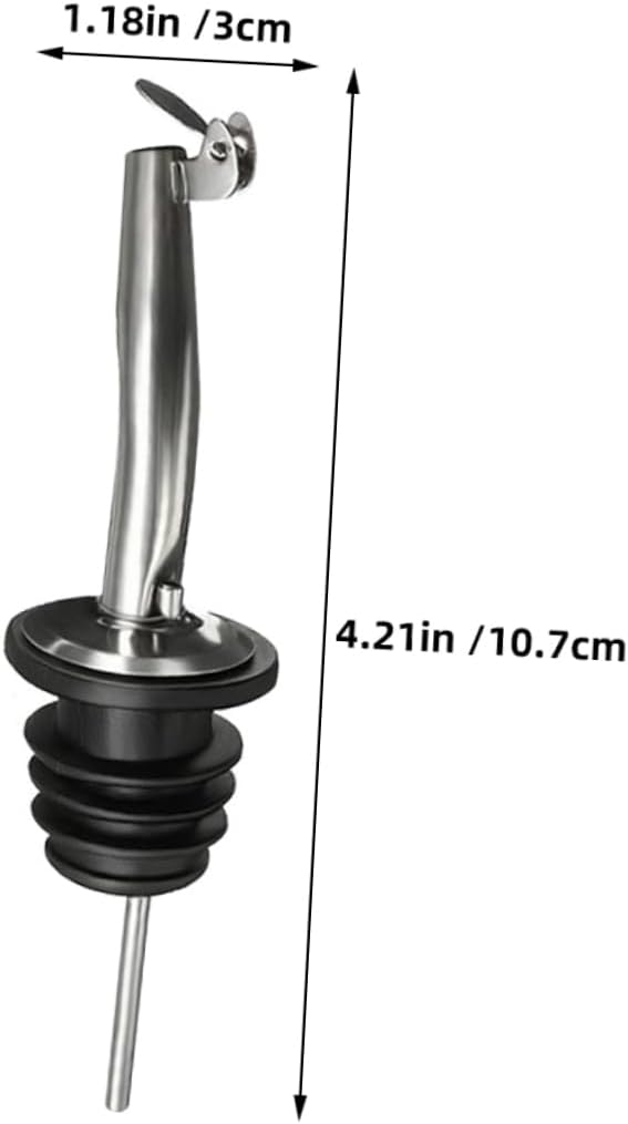 10pcs Stainless Steel Bottle Pourers Liquor Pourers with Dust Caps for Wine Cocktails and Olive Oil for Home Bar and Party Use