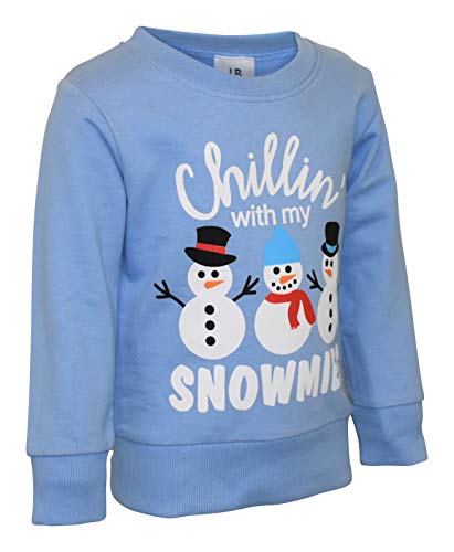 Suéter de Natal exclusivo para bebês meninos Chillin with My Snowmies, Azul, 4T