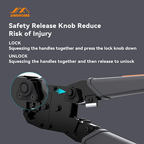 Jimihome Household Tool Essential Network Service Tool Set All-In-One Ratcheting Modular Crimper Led Light Network Cable Tester Rj45 Connectors 4 6 8 Position Stripping Knives Blade-Guard Home Office #TOP2