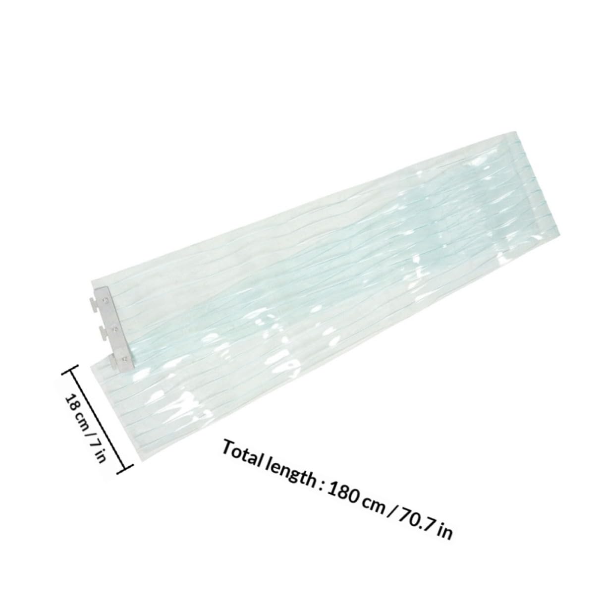 Générique Rideau de Porte Souple à Lanières PVC 1,5 Mm Épaisseur Bleu Rayé 18 Cm X 1,8 M Coupe-Vent Imperméable pour Chambres Froides Commerciales et Garages