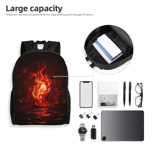 Travel Backpack Red Flame Carry on Backpack Lightweight Business 15.6inch Laptop Backpack for Men Women4