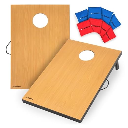 Triumph Premium 2x3 Cornhole Set - Includes 2 Portable, Scratch Resistant Bag Toss Boards and 8 Cornhole Bags