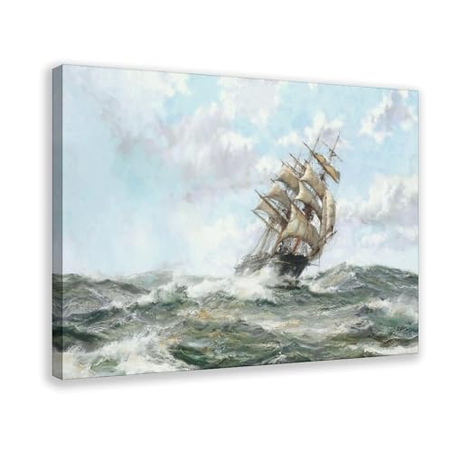 Toile marine Southern Cross de Montague Dawson cadre suspendu décoration murale bureau 24 pouces