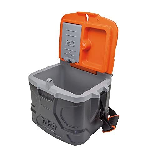 Klein Tools 55600 Work Cooler, 17-Quart Lunch Box Holds 18 Cans, Keeps Cool 30 Hours, Seats 300 Lb, Tradesman Pro Tough Box #TOP7