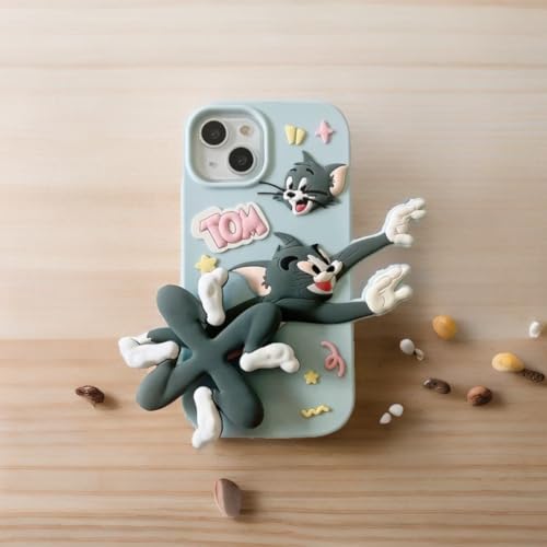 Image of COVERLY for iPhone 12 Pro Cartoon Case, 3D Fidget Spinner Funny Spin Cute Full Protective Back Case Soft Silicone Stylish Fashion Aesthetic Cover for Apple iPhone 12 Pro (Blue)