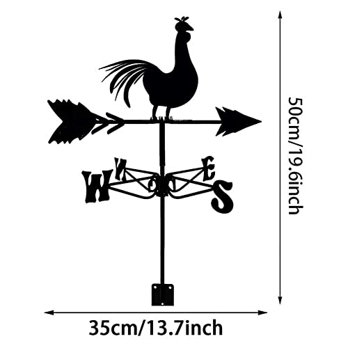Girouette coq avec indicateur de direction du vent précis pour toit et abri