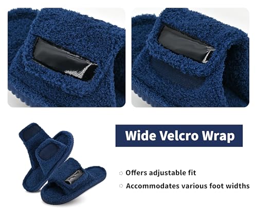 Image of Panda Bros Adjustable House Slippers for Men Soft Open Toe Breathable Indoor Outdoor Slip on Slides Slippers with Memory Foam for Home Bedroom