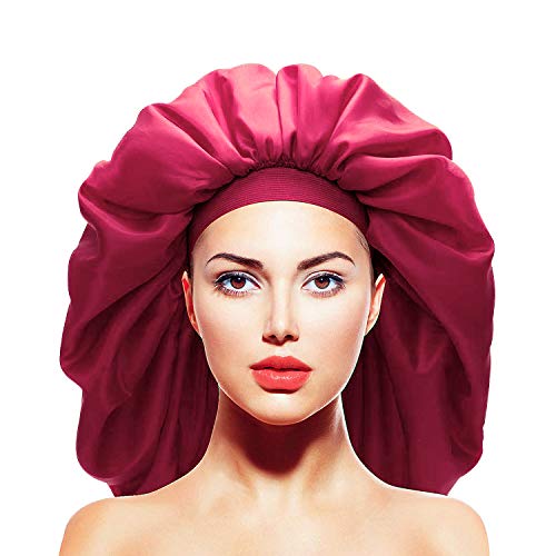 Noverlife - Gorro de satén sedoso para proteger el cabello, capó de satén para el cáncer, sombrero de quimio para mujeres y niñas rojo Rojo Borgoña