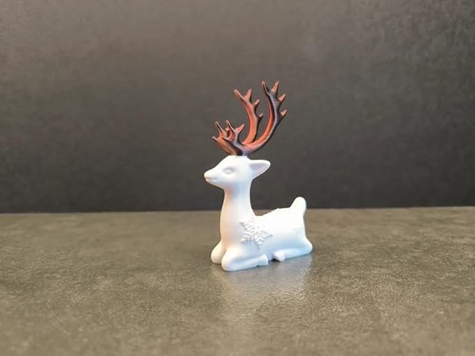 Beoals Snowflake Reindeer Christmas Toy Figure, Festive Holiday Decor Reindeer, Santa Sleigh Companion Toy, Cute Winter Wonderland Deer Figurine, Decorative Christmas Collectible (Pack of 3) 2