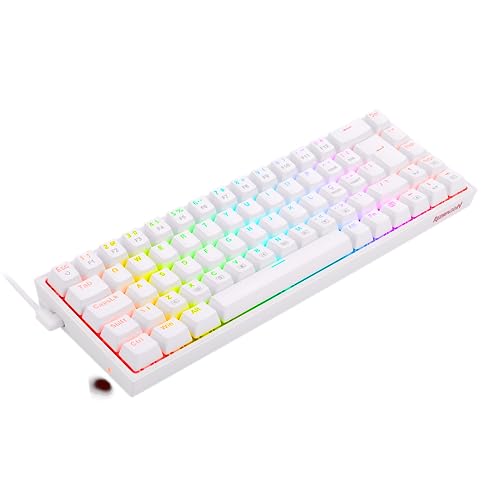 Teclado Mecânico Gamer Redragon Castor RGB K631W-RGB ABNT2 Switch Redragon Azul USB Removível, Branc