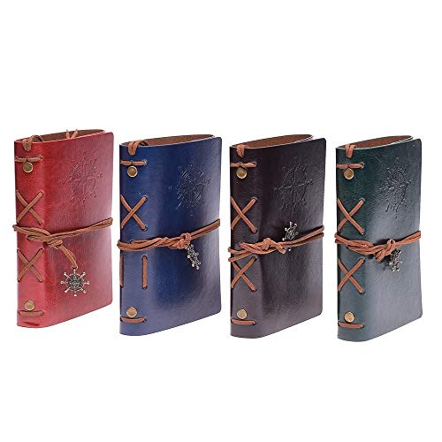 School Office Supplies Office Stationery Notebook Student Teach Supplie 2 Pcs Spiral Notebook Diary Notepad Vintage Pirate Anchors Pu Leather Stationery Gift Traveler Journal, Paper Size:l(Black) ( Si #TOP3