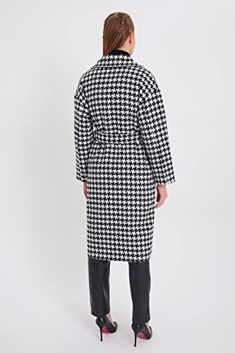 Batik A6189 Kazayağı Desenli Kaban, Siyah, 42 - Görsel 4