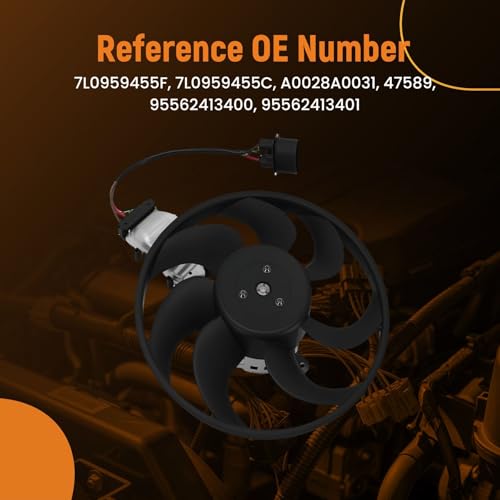 Image of maXpeedingrods A /C Condenser Cooling Fan for Audi Q7 2006-2015, for VW Touareg 2002-2010 Porsche Cayenne 2004-2010, 7L0959455F 95562413400