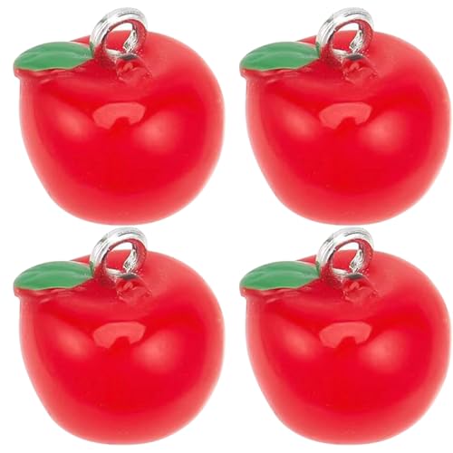SUNNYCLUE 1 Box 25Pcs Red Apple Charms Teacher...
