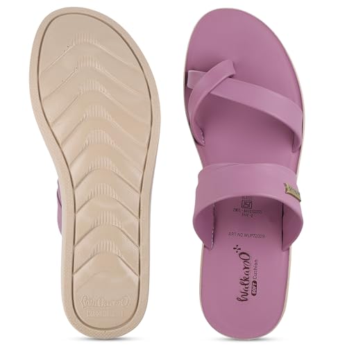 Image of WALKAROO Women's Wedge Sandals| Soft Cushioned Footbed,Lightweight PU Sole|Slip-On, Fashion,Stylish,Comfortable Sandals for Women's| WLP72029 Mauve