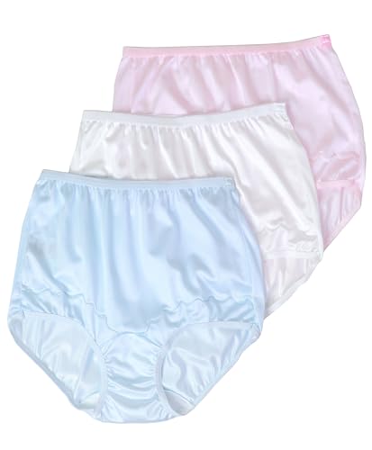 Image of Dixie Belle Women's Underwear Nylon Brief High Waist Scallop Trim 3-Pack 719